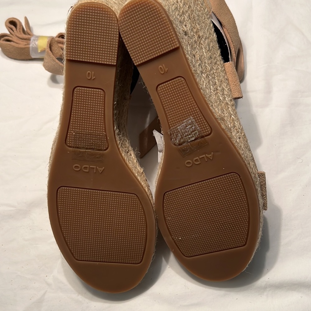 NIB ALDO l Size 10 l LARETTA Espadrilles Wedge Heel Sandals l Natural - Picture 12 of 13